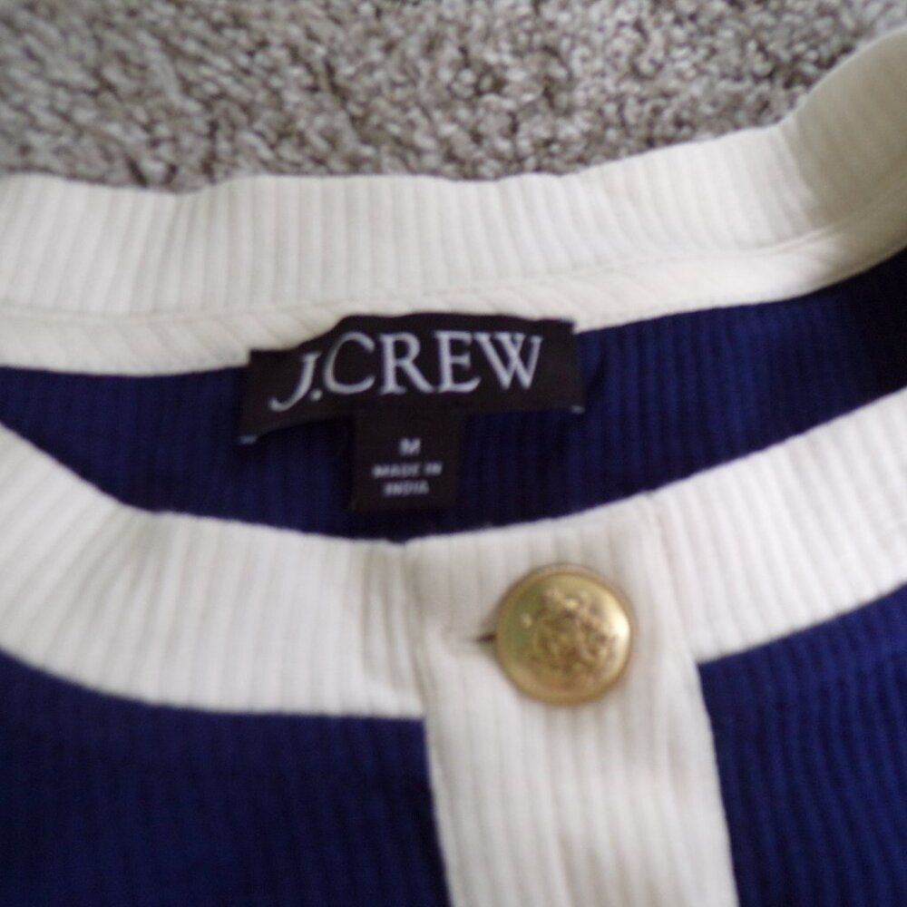 ASO Emily in Paris J crew Blue cardigan cotton blend M - Picture 3 of 6